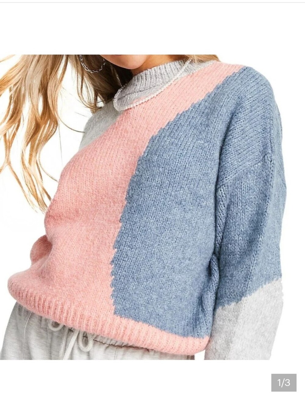 Topshop Abstract Colorblock Sweater Size Small.  New